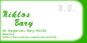miklos bary business card