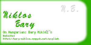 miklos bary business card